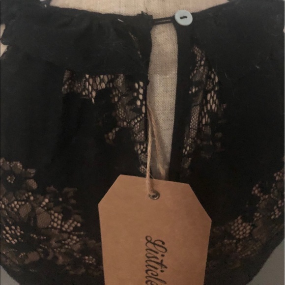 Listicle Layered Black Dress in Black and Cream - Picture 7 of 10